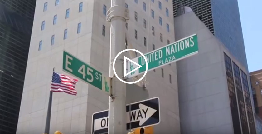 United Nations Street Sign